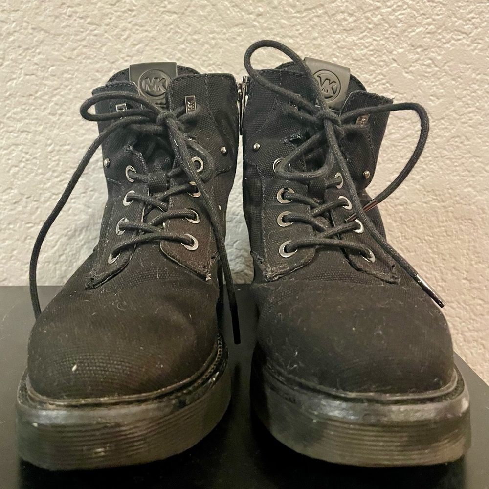 Michael Kors Trudy Heavy Canvas Boot Lace Up combat size 8